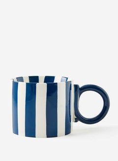 Typo Loop Handle Mug, North Sea & Ecru