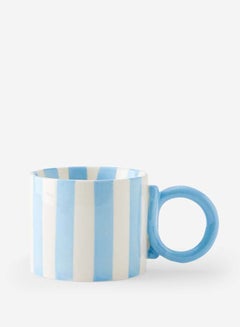 Typo Loop Handle Mug, Blue Skies & Ecru