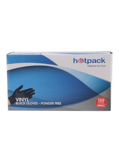 Hotpack Powder Free Vinyl Gloves, Black, M