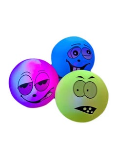 Smiffys Zany Flashing And Bouncing Face Balls, Assorted, 12 Pcs