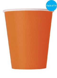 Unique Pumpkin Orange Cups, Pack Of 14