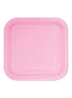 Unique Square Plates, Lovely Pink, Pack Of 14