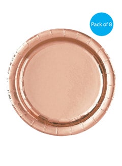 Unique Rose Gold Foil Plates, Pack Of 8