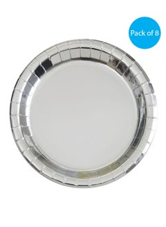 Unique Silver Foil Plates, Pack Of 8
