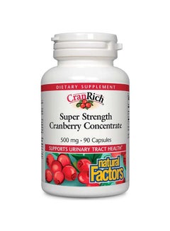 Natural Factors CranRich Super Strength 500mg Dietary Supplement Capsules