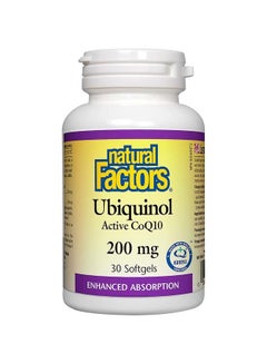 Natural Factors Ubiquinol Active CoQ10 200mg Softgels, 30 Pcs