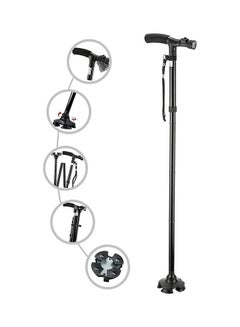 Optitect Walking Stick With Led Light, Black
