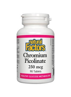 Natural Factors Chromium Picolinate 250 Mcg Glucose Metabolism Supplement, 90 Tablets