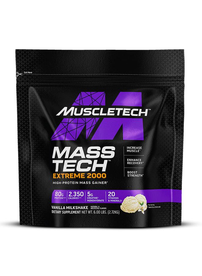 Muscletech Mass Tech Extreme 2000 Mass Gainer Powder, Vanilla Milkshake ...