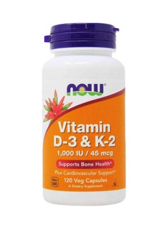 Now Vitamin D3 And K2 Vegetarian Capsules