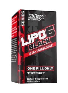 Nutrex Research Lipo 6 Black Ultra Concentrate Fat Destroyer Dietary Supplement, 60 Capsules