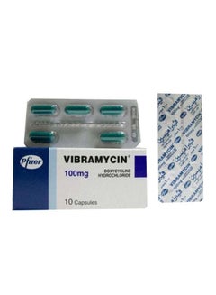 Vibramycin Doxycycline Hydrochloride 100Mg Capsules, 10 Pcs