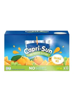 Capri-Sun Sugar Free Orange Juice Mix, Pack Of 10