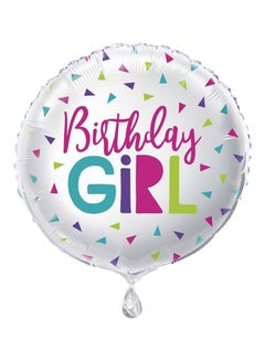 Unique Confetti Round Birthday Girl Foil Balloon