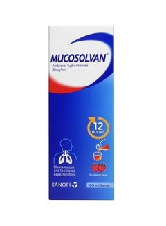 Mucosolvan Ambroxol Hydrochloride 30mg/5ml Cough Syrup, Strawberry