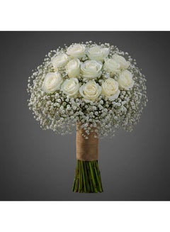 Heavenly Bride Classic White Rose Bridal Bouquet