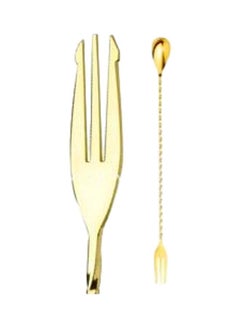 Cocktail Bar Spoon With Gold Plated Fork