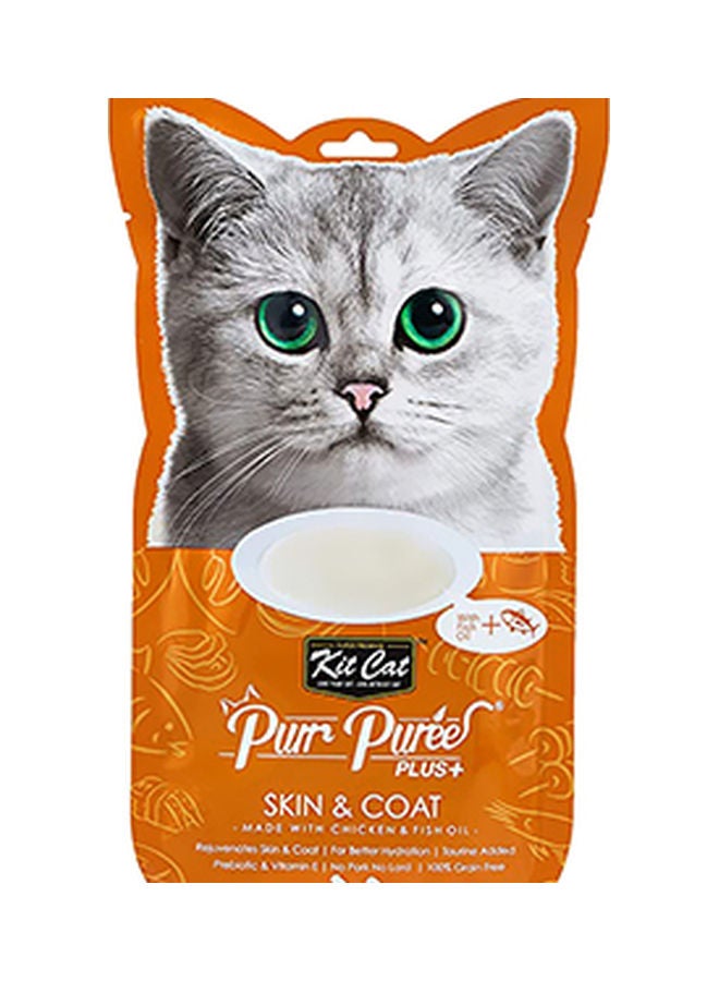 Kit Cat Purr Puree Plus Skin And Coat Care With Chicken Cat Treat 4 ...