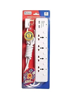 Sirocco 4 Way Universal Extension Socket With Cord And 2 Usb