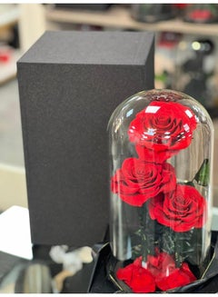 Scarlet Trio Preserved Red Roses