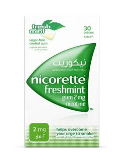 Nicorette Nicotine 2mg Gum, Sugar Free, Fresh Mint, 30 Pcs