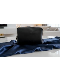 Tohfa luxe Black Voyage Leather Travel Pouch
