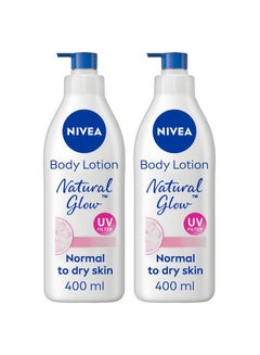 Nivea Body Lotion For Normal To Dry Skin, Natural Glow, With Vitamin C And Uv Filter, Moisturizes And Evens Skin Tone, Pack Of 2