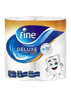 Fine 3 Ply Deluxe Toilet Paper, 4 Pcs
