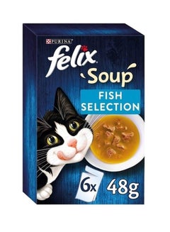 Purina Felix Soup Fish Selection Cat Wet Food, Pack Of 6
