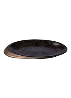 Stylepoint Oval Serving Plate Stone Black and Gold, 25.8 x 18.5 x 2cm,