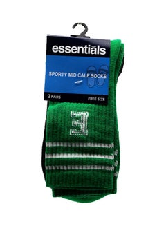 Essentials Sporty Mid-Calf Socks For Men, Green