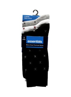 Essentials Crew Design Formal Socks Socks For Men, White & Grey