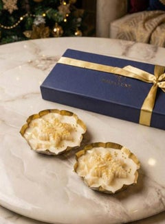 Tohfa Luxe Golden Star Sculpture Candle Set Of 2 In Premium Gift Box