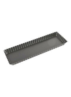 Paderno Steel Fluted Edges Cake Mold Tin With Loose Base, Dark Grey