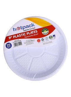 Hotpack Round Plastic Plate, 25 Pcs