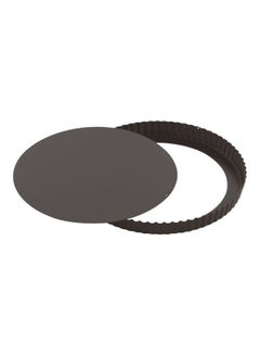 Paderno Steel Fluted Edges Cake Mold Tin With Loose Base, Dark Grey