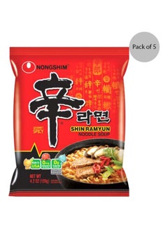 Nongshim Shin Ramyun Noodle Soup, Pack Of 5