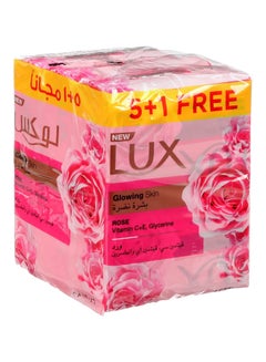 Buy 1 Get 1 Free Lux Glowing Skin Rose Soap, Pack Of 6