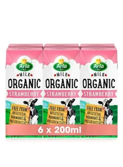 Arla حليب، فراولة، عبوة من 6