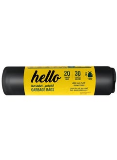 Hello Garbage Bag Drawstring Black 20s