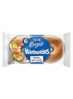 Warburton Thin Plain Bagel, 6 Pcs