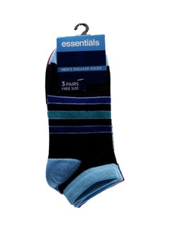 Essentials Design Sneaker Casual Socks For Men, Blue