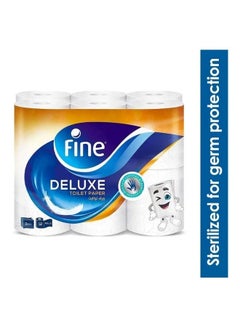 Fine 3 Ply Deluxe Toilet Rolls, 12 Pcs