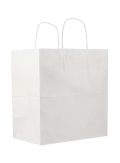 White Printed Paper Bag, L
