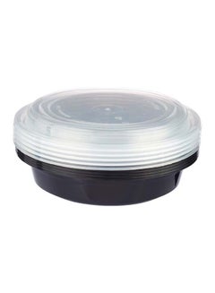 Hotpack Black Base Round Container With Lid, 5 Pcs