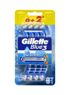 Gillette Blue3 Cool Razor, 8 Pcs