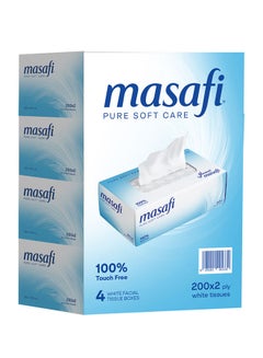 Masafi Facial Tissue, 2 Ply, 200 Pcs