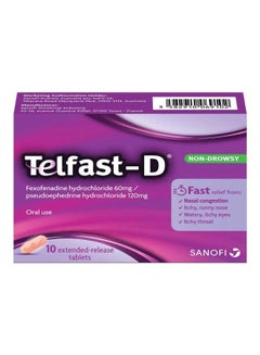 Telfast-D Extended Release Tablets For Nasal Congestion, 10 Tablets