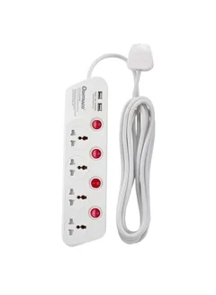 Oshtraco Extension Cord 4 Way Usb 20W