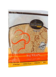 Pain Gourmet Freshly Baked Homemade Saj Wraps With Oat, 8 Pcs